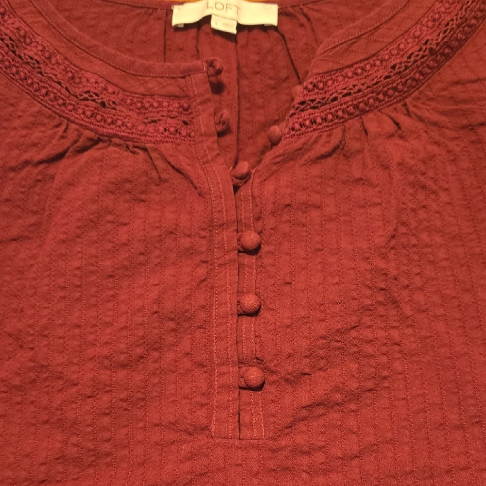 LOFT Deep Burgundy Blouse - Picture 4 of 4